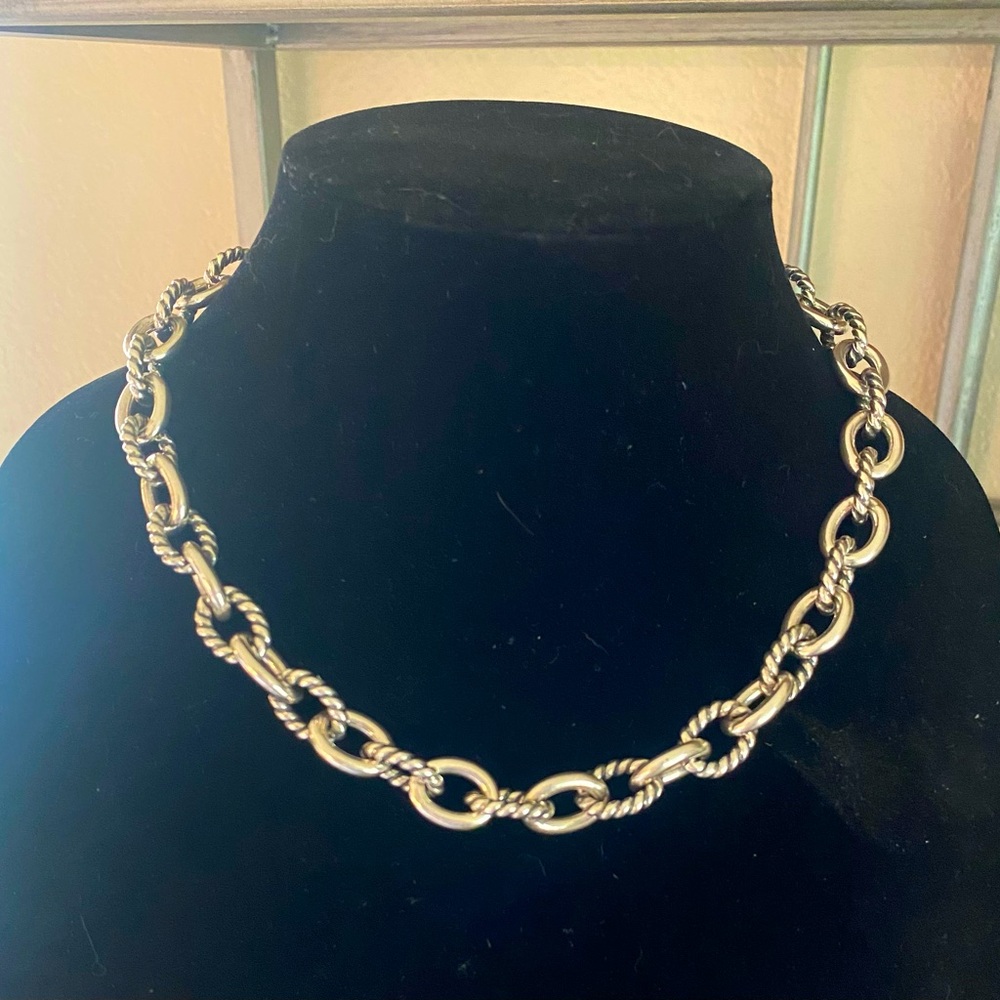 Carolyn Pollack Relios Very Heavy Sterling Silver Rope Link Necklace